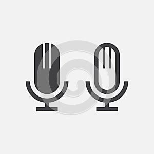 Microphone icon vector isolated on white .