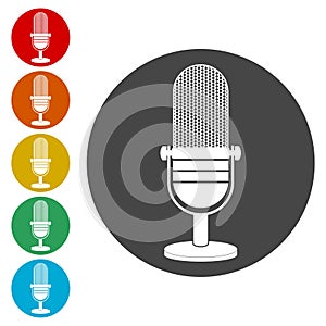 Microphone Icon, Vector microphone icons set