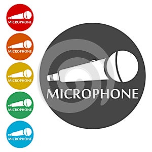 Microphone Icon, Vector microphone icons set