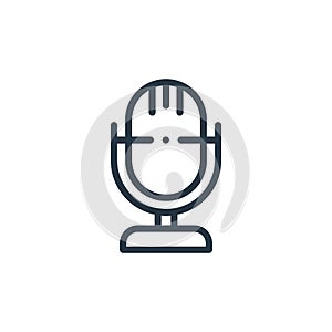 microphone icon vector from music concept. Thin line illustration of microphone editable stroke. microphone linear sign for use on