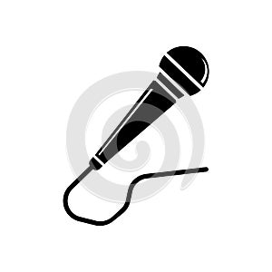 Microphone icon vector sign and symbol isolated on white backgro