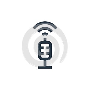 microphone icon vector from wireless technology concept. Thin line illustration of microphone editable stroke. microphone linear