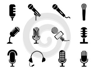 Microphone icons set