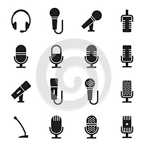 Microphone icons set