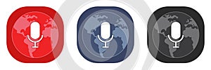 Microphone icons set. Web design