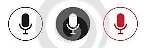 Microphone icons set. Web design