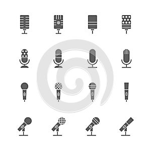 Microphone icons set