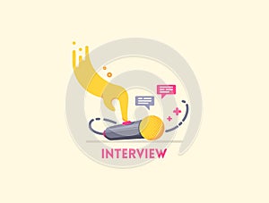 Microphone interview icon.