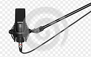 Microphone isolated with clipping path. Condencer Mic for studio recording voice