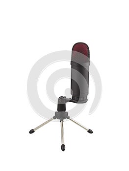 Microphone isolated on white background. With desk stand.