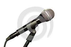 Microphone isolated on white close up