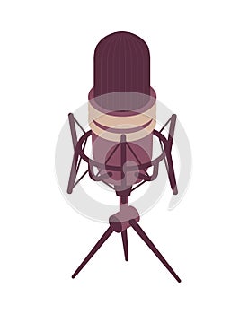 Microphone Isometric Illustration