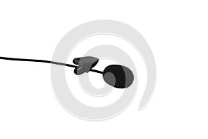 Microphone lapel, white background, isolated
