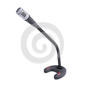 Microphone for lectures, speeches from the rostrum isolated on w