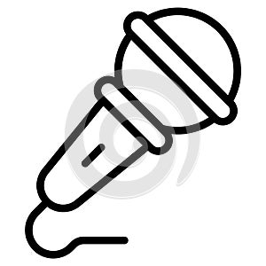 Microphone line icon, Merry Christmas and Happy New Year icons for web and mobile design