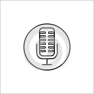 Microphone line icon, mobile sign and sound