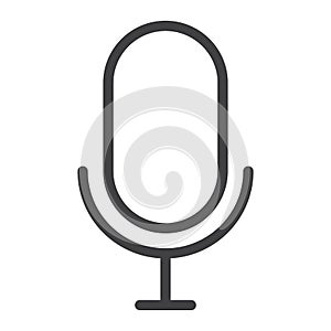 Microphone line icon, web and mobile, record sign