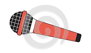 Microphone mic 2D linear cartoon object