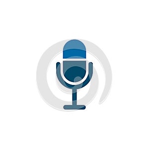 Microphone mic icon logo design vector illustration template