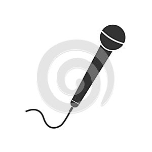 Microphone mic icon. Vector illustration, flat design