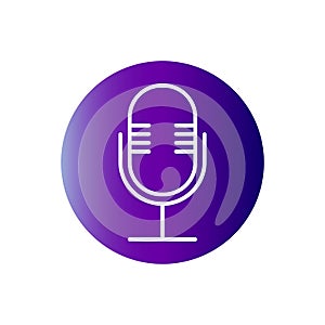 Microphone mic icon. Vector illustration, flat design