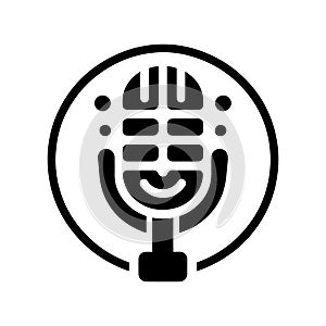 Microphone or mic vector icon.