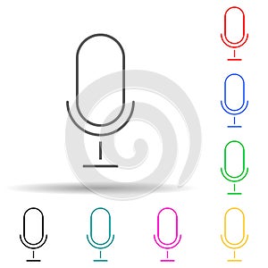 Microphone multi color set icon. Simple thin line, outline vector of web icons for ui and ux, website or mobile application