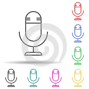 microphone multi color style icon. Simple thin line, outline vector of interview icons for ui and ux, website or mobile