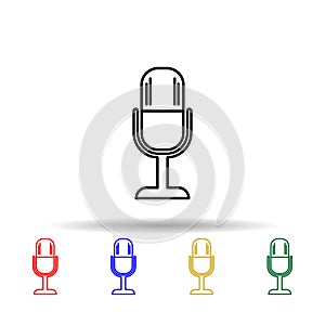 microphone multi color style icon. Simple thin line, outline vector of web icons for ui and ux, website or mobile application