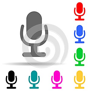microphone multi color style icon. Simple thin line, outline vector of web icons for ui and ux, website or mobile application