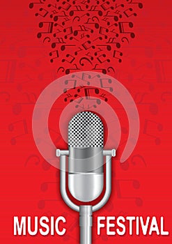 Microphone music festival poster design.. Vector illustration decorative design