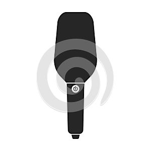 Microphone music vector black icon. Vector illustration mic radio on white background. Isolated black illustration icon