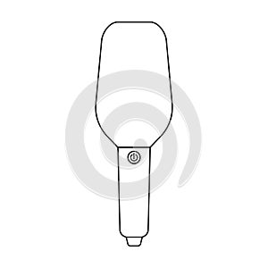 Microphone music vector outline icon. Vector illustration mic radio on white background. Isolated outline illustration