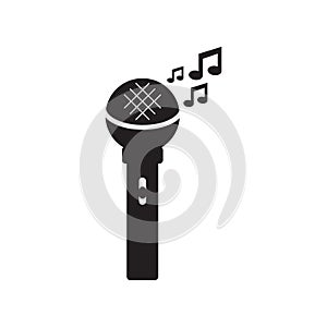 microphone with musical notes. Vector illustration decorative design