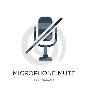 microphone mute icon in trendy design style. microphone mute icon isolated on white background. microphone mute vector icon simple photo