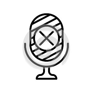 Microphone Mute icon vector isolated on white background, Microphone Mute sign , line or linear design elements in outline style