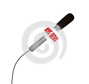 Microphone news on white background