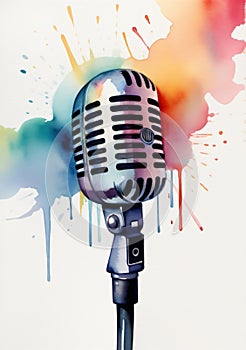 A Microphone With Paint Spied On It. Generative AI