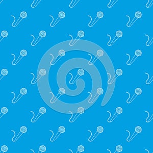 Microphone pattern vector seamless blue