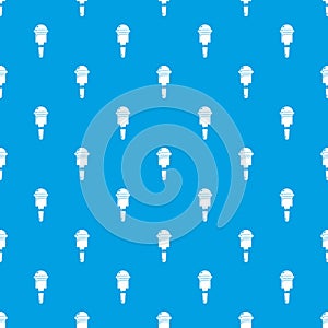 Microphone pattern vector seamless blue