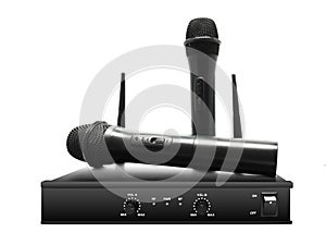 Microphone on receiver isolate background,with clipping path