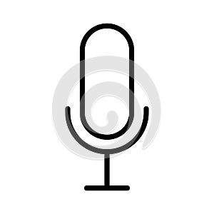 Microphone, record and voice podcast line sign. Mic symbol. Vector icon