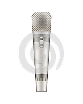 Microphone. Recorder or dictaphone for reporters. Record for multimedia. Audio podcast broadcast or music record