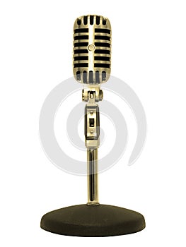 Microphone retro gold