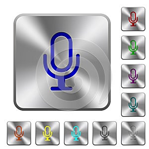 Microphone rounded square steel buttons