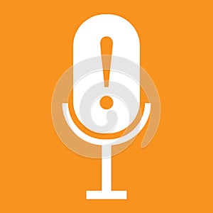 microphone sign on orange
