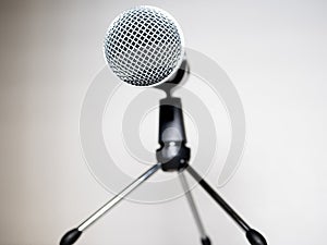 Microphone on small stand for conference