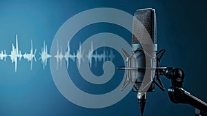 The microphone and sound wave.AI generated image