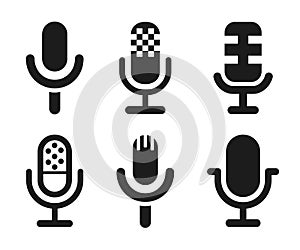 Microphone speaker icon set for apps and websites - vector