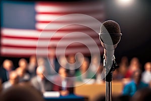 Microphone at the speech podium